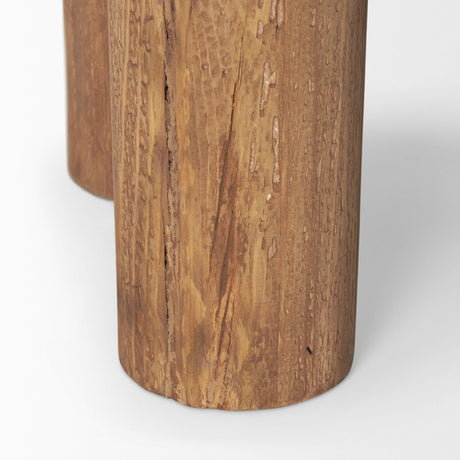 Tucson Natural Wood w/ Round Black Oak Top Side Table by Mercana at Eve Furniture