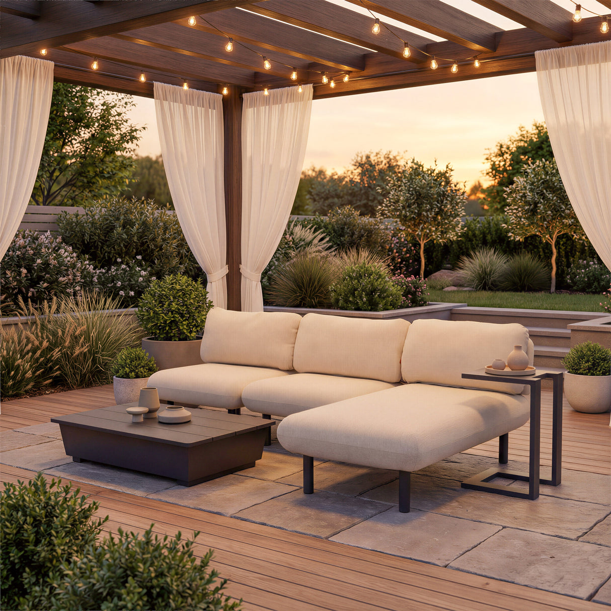 Tudi Black Outdoor Side Table by Zuomod at Eve Furniture