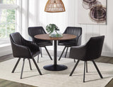 Tufted Sloped Arm Swivel Dining Chair Black/Gunmetal by Coaster at Eve Furniture