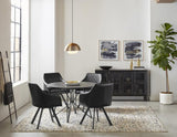 Tufted Sloped Arm Swivel Dining Chair Black/Gunmetal by Coaster at Eve Furniture