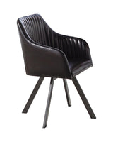 Tufted Sloped Arm Swivel Dining Chair Black/Gunmetal by Coaster at Eve Furniture