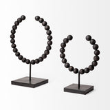 Tulane I (Small) 9L x 5W Black Beaded Broken Sphere Decorative Object by Mercana at Eve Furniture