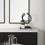 Tulane I (Small) 9L x 5W Black Beaded Broken Sphere Decorative Object by Mercana at Eve Furniture