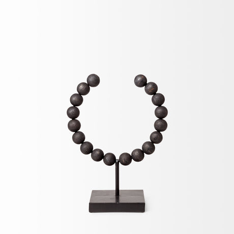 Tulane I (Small) Black Beaded Broken Sphere Decorative Object by Mercana at Eve Furniture
