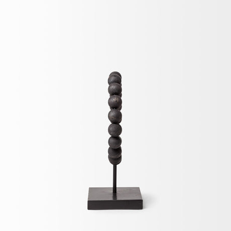 Tulane I (Small) Black Beaded Broken Sphere Decorative Object by Mercana at Eve Furniture