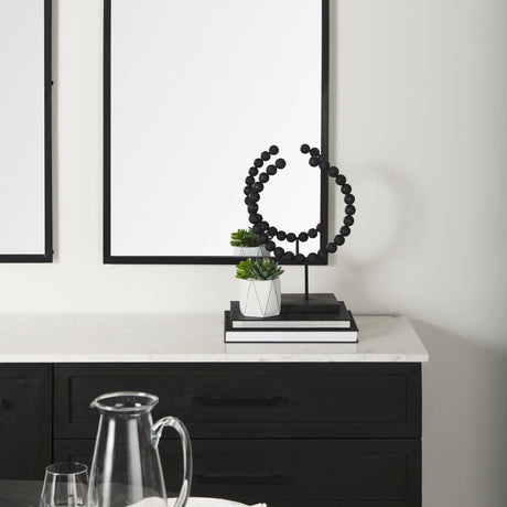 Tulane I (Small) Black Beaded Broken Sphere Decorative Object by Mercana at Eve Furniture