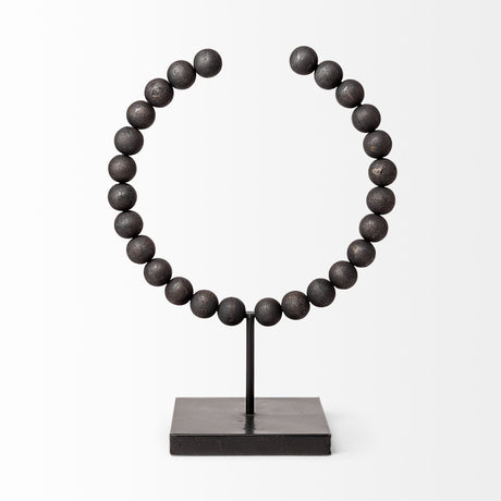 Tulane II (Large) 12L x 6W Black Beaded Broken Sphere Decorative Object by Mercana at Eve Furniture