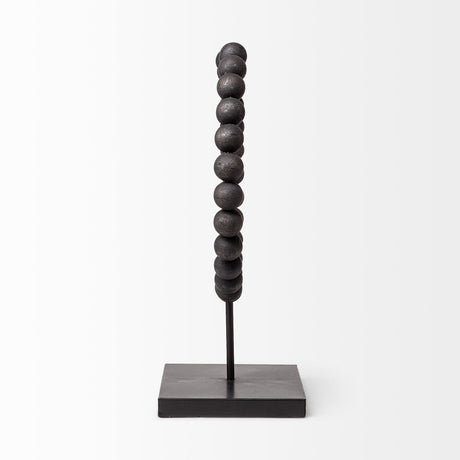 Tulane II (Large) 12L x 6W Black Beaded Broken Sphere Decorative Object by Mercana at Eve Furniture