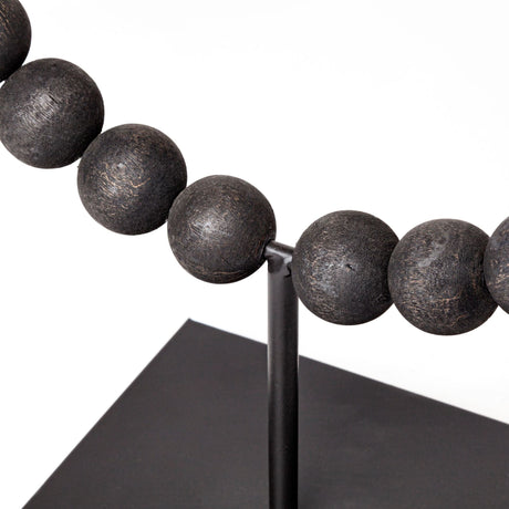 Tulane II (Large) 12L x 6W Black Beaded Broken Sphere Decorative Object by Mercana at Eve Furniture