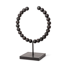 Tulane II (Large) 12L x 6W Black Beaded Broken Sphere Decorative Object by Mercana at Eve Furniture