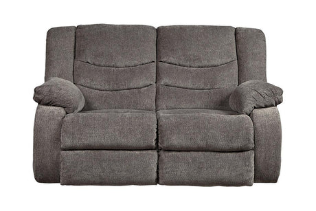 Tulen Gray Manual Reclining Loveseat by Ashley at Eve Furniture