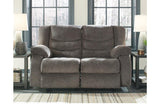 Tulen Gray Manual Reclining Loveseat by Ashley at Eve Furniture