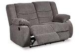 Tulen Gray Reclining Loveseat and Recliner by Ashley at Eve Furniture
