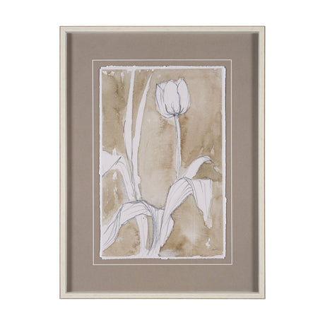 Tulip Bloom II by Mercana Studio Hand-Embellished Framed Artwork Matted under Glass by Mercana at Eve Furniture