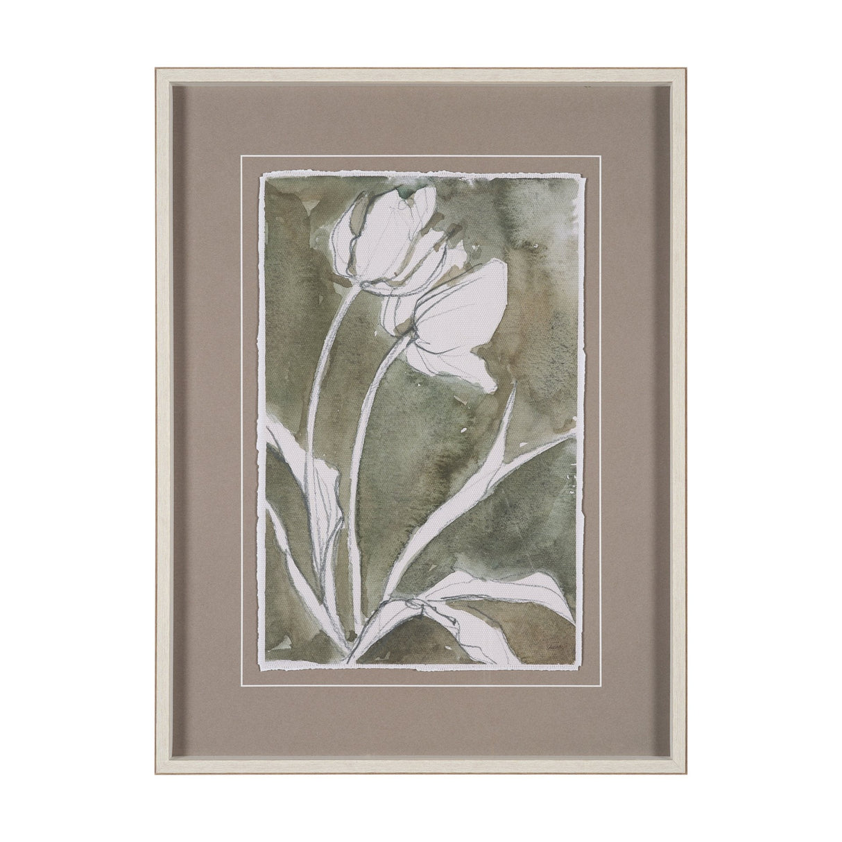 Tulip Bloom III by Mercana Studio Hand-Embellished Framed Artwork Matted under Glass by Mercana at Eve Furniture