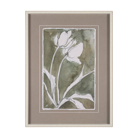 Tulip Bloom III by Mercana Studio Hand-Embellished Framed Artwork Matted under Glass by Mercana at Eve Furniture
