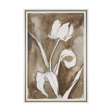 Tulip Bloom V by Mercana Studio Hand-Embellished Textured Framed Canvas Artwork by Mercana at Eve Furniture