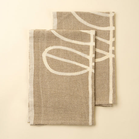 Tulip Selvage Linen Tea Towel, Set of 2 by Mercana at Eve Furniture
