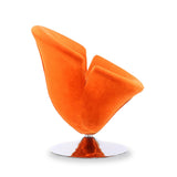 Tulip Swivel Accent Chair in Orange and Polished Chrome by Manhattan Comfort at Eve Furniture