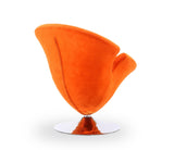 Tulip Swivel Accent Chair in Orange and Polished Chrome by Manhattan Comfort at Eve Furniture
