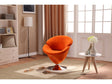 Tulip Swivel Accent Chair in Orange and Polished Chrome (set of 2) by Manhattan Comfort at Eve Furniture