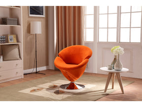 Tulip Swivel Accent Chair in Orange and Polished Chrome (set of 2) by Manhattan Comfort at Eve Furniture