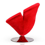 Tulip Swivel Accent Chair in Red and Polished Chrome (set of 2) by Manhattan Comfort at Eve Furniture
