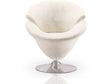 Tulip Swivel Accent Chair in White and Polished Chrome by Manhattan Comfort at Eve Furniture