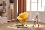 Tulip Swivel Accent Chair in Yellow and Polished Chrome by Manhattan Comfort at Eve Furniture