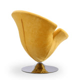 Tulip Swivel Accent Chair in Yellow and Polished Chrome by Manhattan Comfort at Eve Furniture