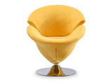 Tulip Swivel Accent Chair in Yellow and Polished Chrome by Manhattan Comfort at Eve Furniture