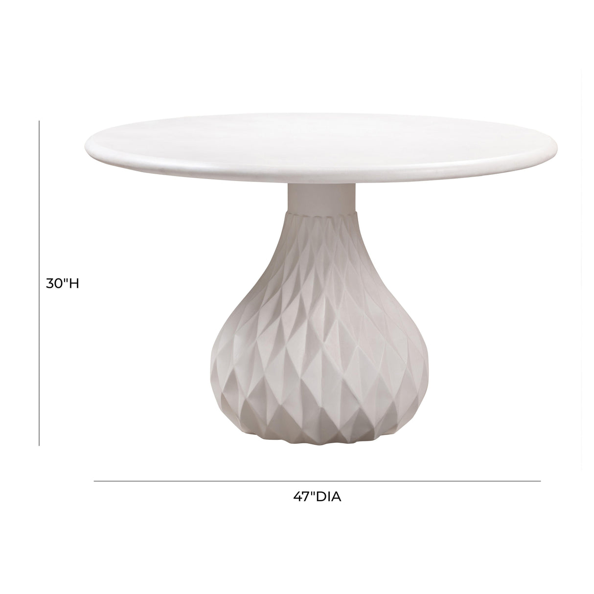 Tulum Ivory Concrete Indoor / Outdoor 47" Round Dining Table by TOV Furniture at Eve Furniture