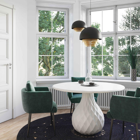 Tulum Ivory Concrete Indoor / Outdoor 47" Round Dining Table by TOV Furniture at Eve Furniture