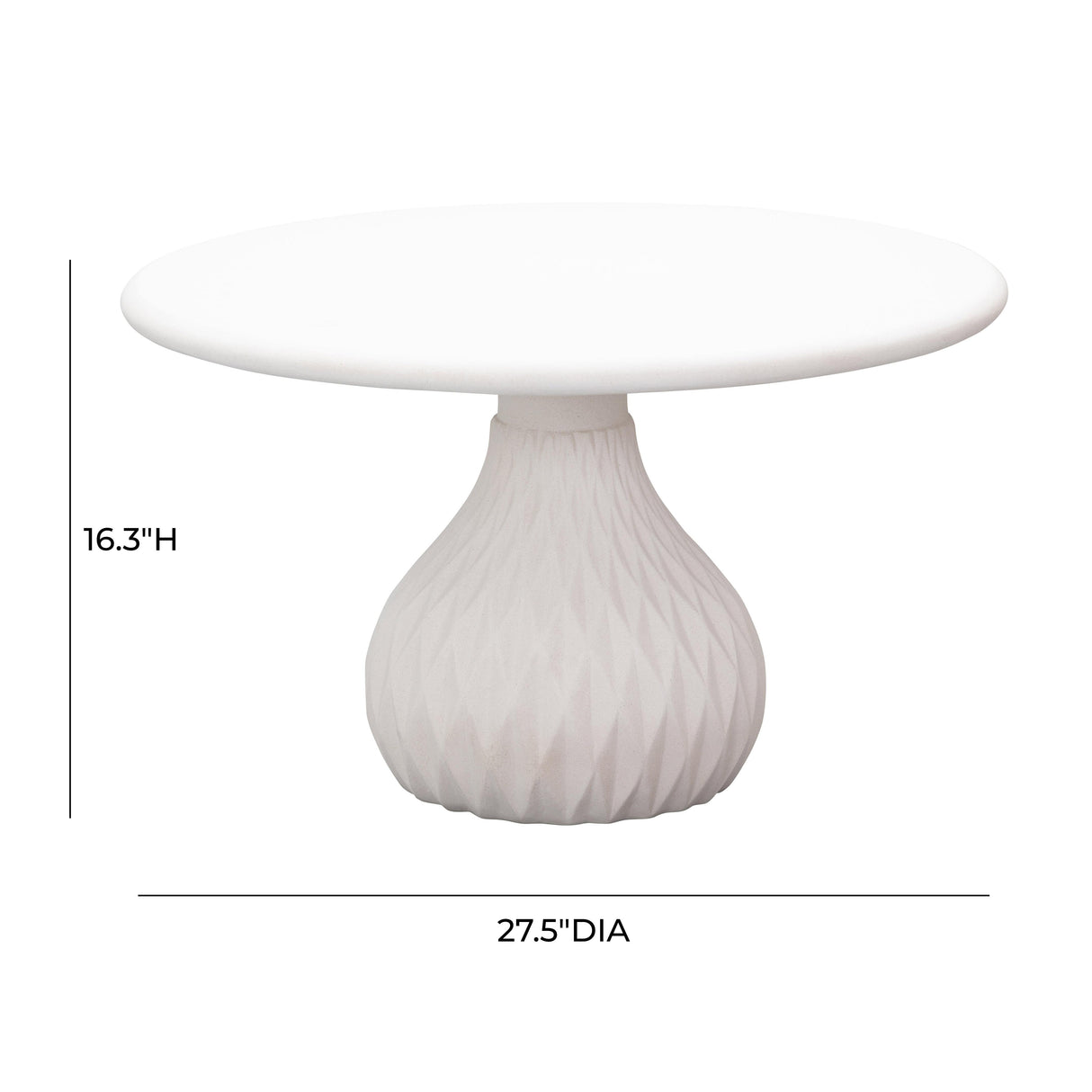 Tulum Ivory Concrete Indoor / Outdoor Round Coffee Table by TOV Furniture at Eve Furniture