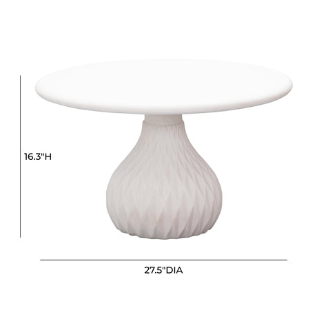 Tulum Ivory Concrete Indoor / Outdoor Round Coffee Table by TOV Furniture at Eve Furniture