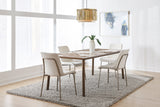 Tulum Stone Top Dining Table with Bronze Metal Base by Modus Furniture at Eve Furniture