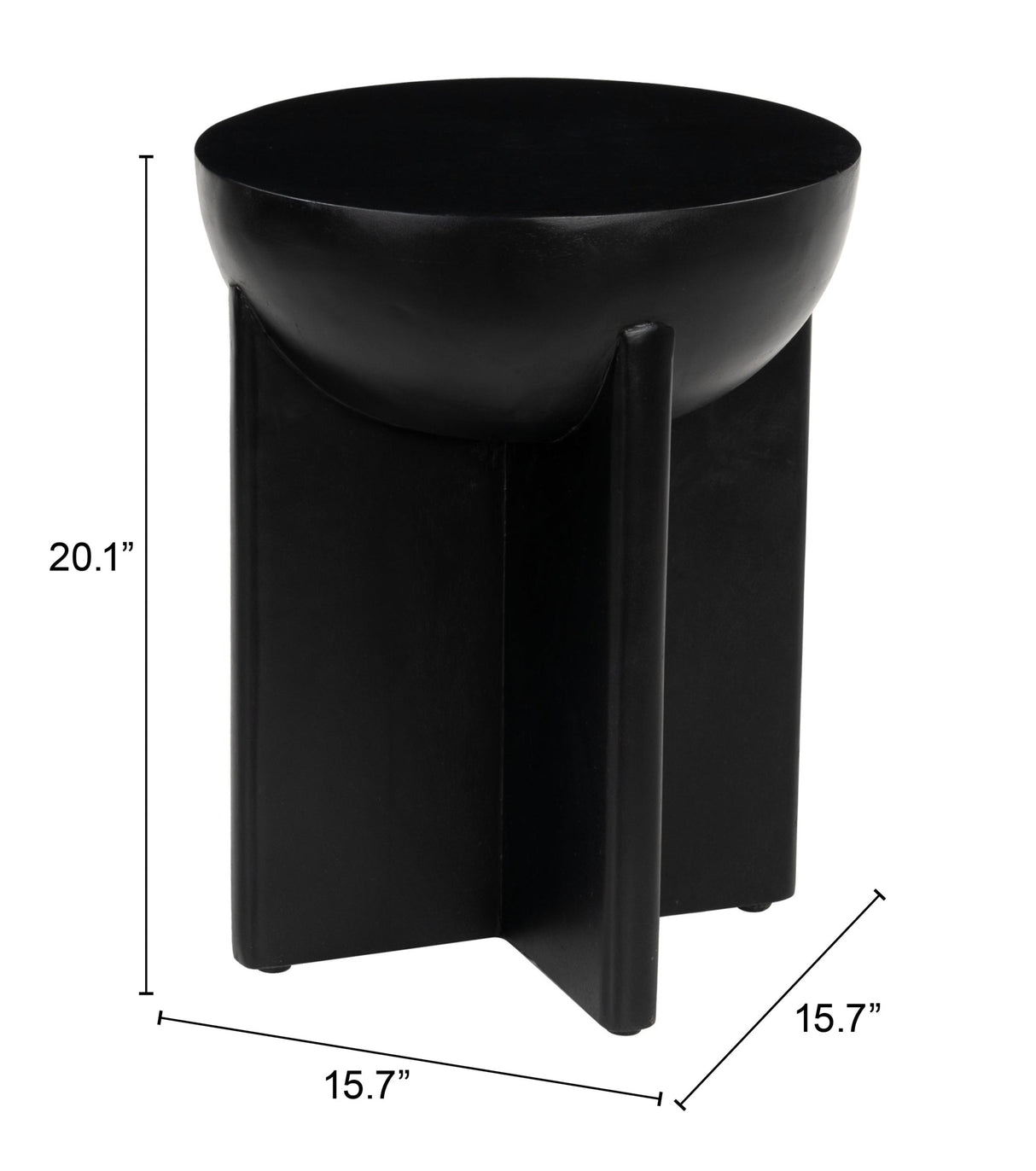 Tume Black Side Table by Zuomod at Eve Furniture