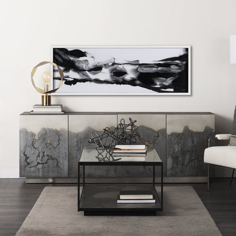 Turbulent River by Mercana Studio a Hand Embellished Textured Framed Art Print Matted under Glass by Mercana at Eve Furniture