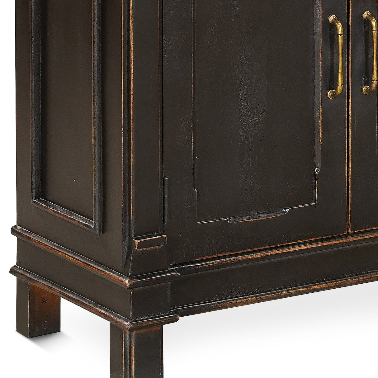 Turin 100" Sideboard in Distressed Black with Walnut Interior by Home Trends & Design at Eve Furniture