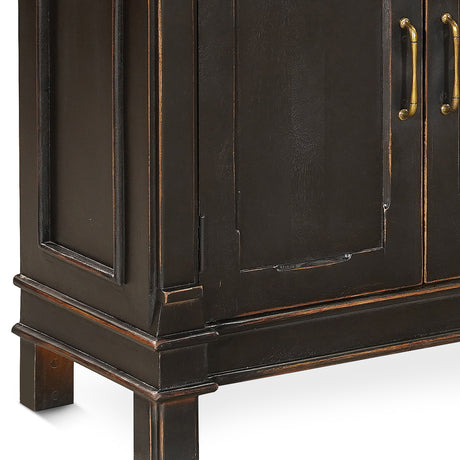 Turin 100" Sideboard in Distressed Black with Walnut Interior by Home Trends & Design at Eve Furniture