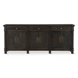 Turin 100" Sideboard in Distressed Black with Walnut Interior by Home Trends & Design at Eve Furniture