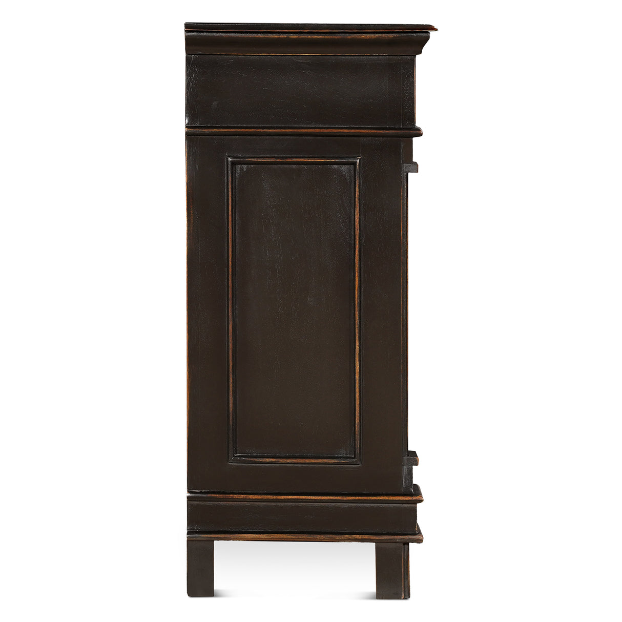Turin 100" Sideboard in Distressed Black with Walnut Interior by Home Trends & Design at Eve Furniture