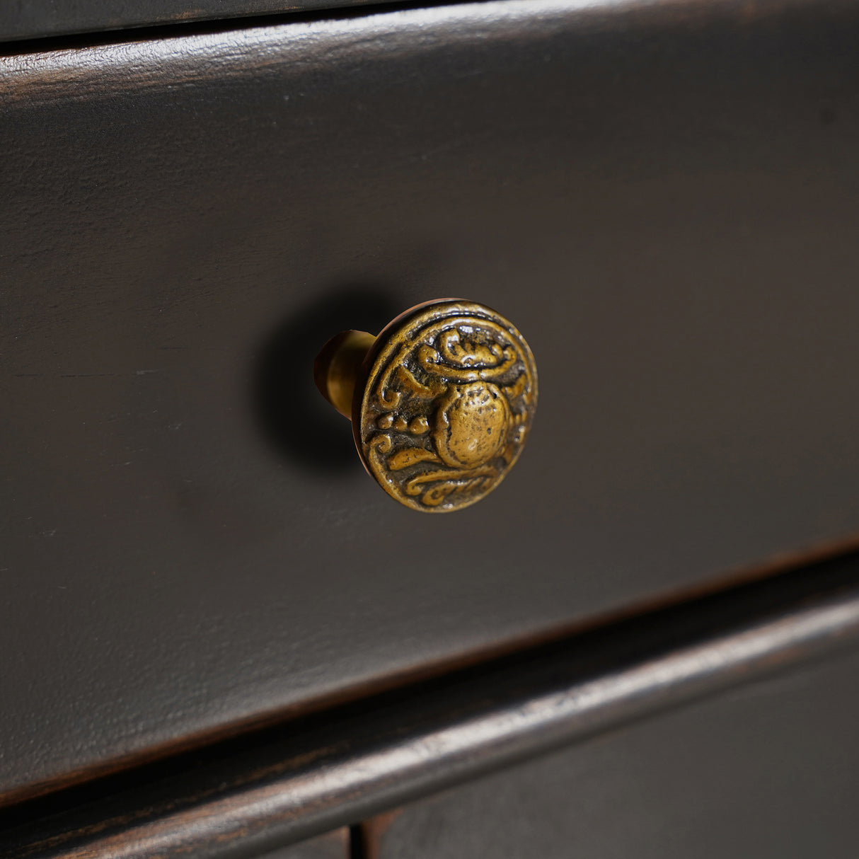 Turin 100" Sideboard in Distressed Black with Walnut Interior by Home Trends & Design at Eve Furniture