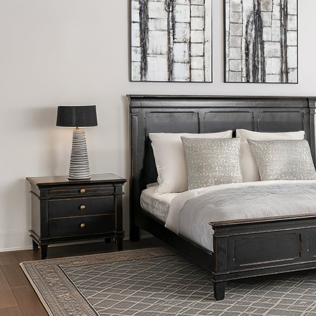 Turin 30" Nightstand in Distressed Black by Home Trends & Design at Eve Furniture