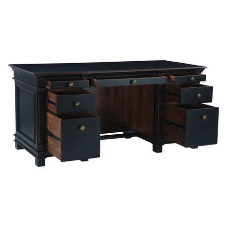 Turin 66" Office Desk in Distressed Black by Home Trends & Design at Eve Furniture
