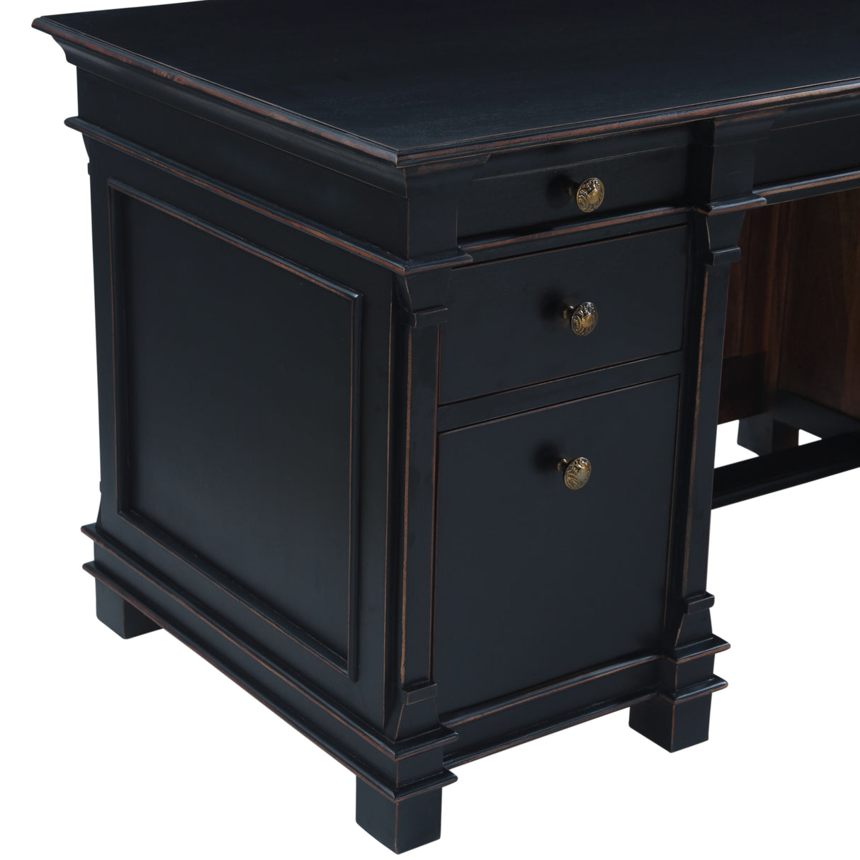 Turin 66" Office Desk in Distressed Black by Home Trends & Design at Eve Furniture
