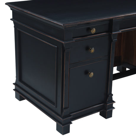 Turin 66" Office Desk in Distressed Black by Home Trends & Design at Eve Furniture