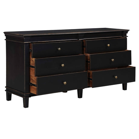 Turin 70" Dresser in Distressed Black by Home Trends & Design at Eve Furniture