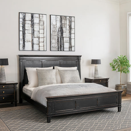 Turin King Bed in Distressed Black by Home Trends & Design at Eve Furniture