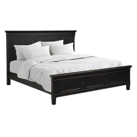 Turin King Bed in Distressed Black by Home Trends & Design at Eve Furniture